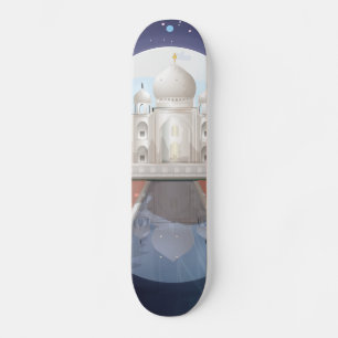 Indisches Welt-Icon-Logo-Reiseposter Skateboard