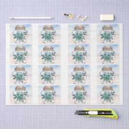 Individual Coastal Florals in a Jar Decoupage  Seidenpapier