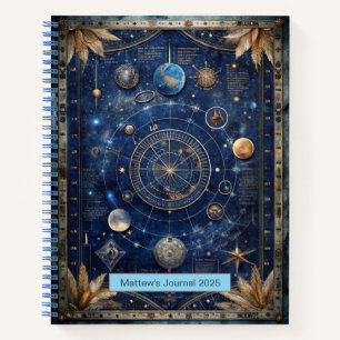 Individualisierbare Celestial Themed Notizbuch