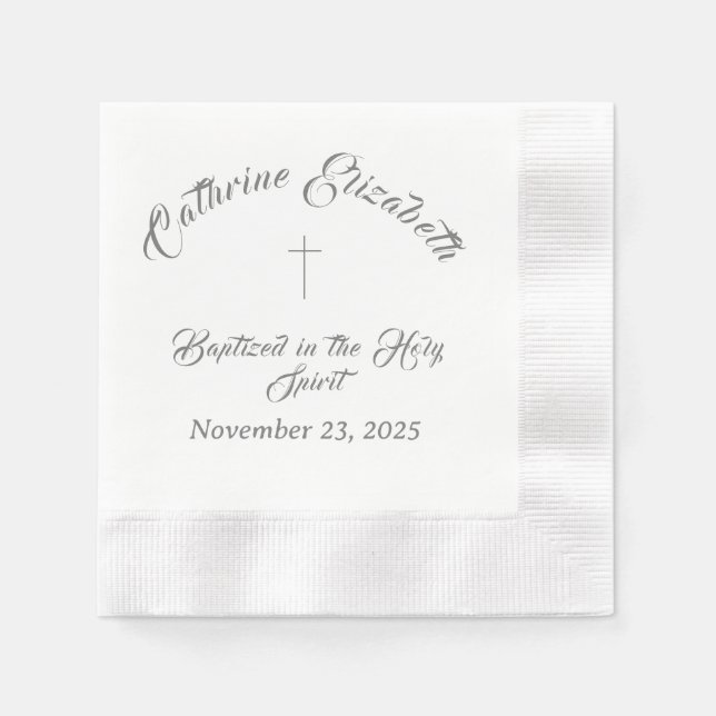 Individualisierbare Christening/Taufe Serviette (Vorderseite)