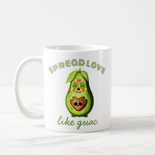 Individualisierbare Dia de los Muertos Avocado Kaffeetasse (Links)