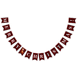 Individualisierbare Rot, Schwarz Kariert Frohe Wei Wimpelkette