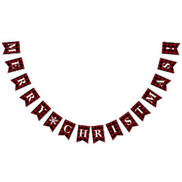 Individualisierbare Rot, Schwarz Kariert Frohe Wei Wimpelkette