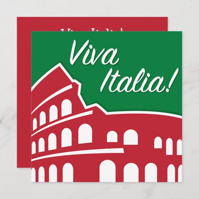 Individualisierbare Viva Italia Patriotic Italien Einladung (Vorne/Hinten)