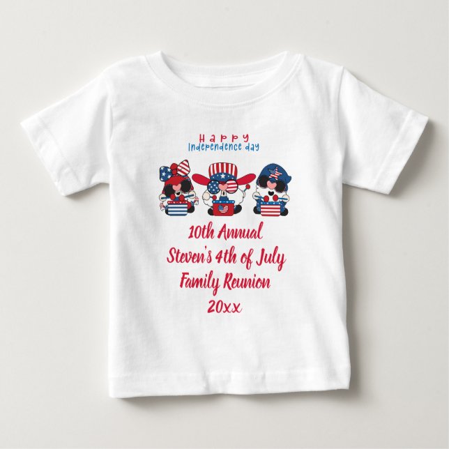 Individualisierbare Wiedersehen ab 4. Juli Baby T-shirt (Vorderseite)