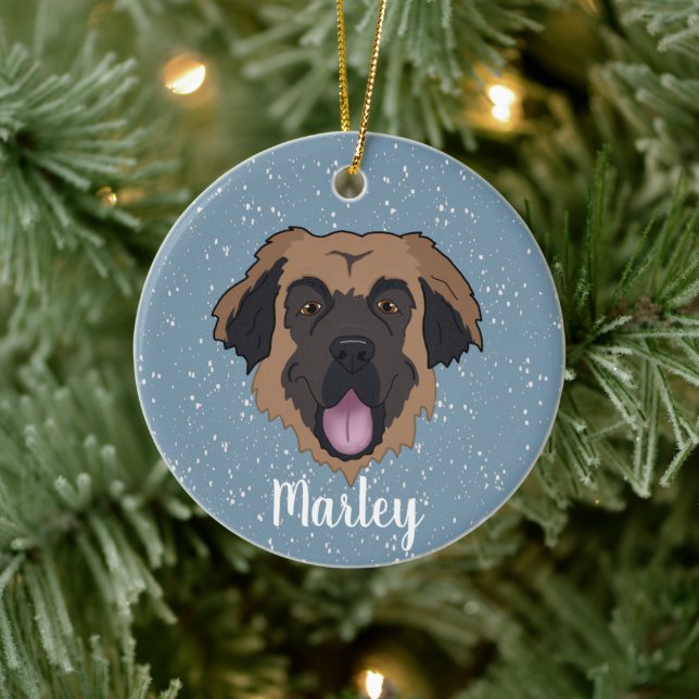 Individualisierbarer Leonberger Keramik Ornament (Baum)