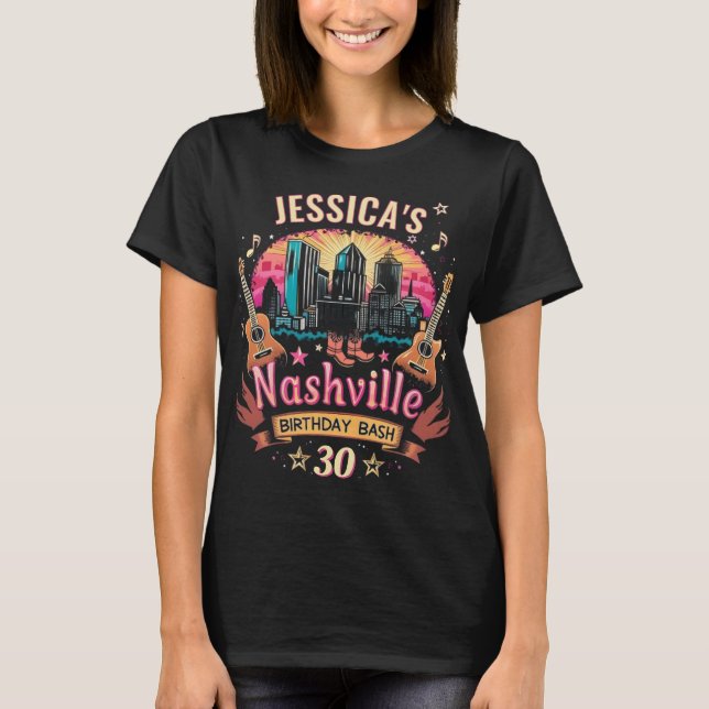 Individualisierbarer Nashville Birthday T - Shirt (Vorderseite)