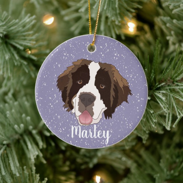 Individualisierbarer Saint Bernard Keramik Ornament (Baum)
