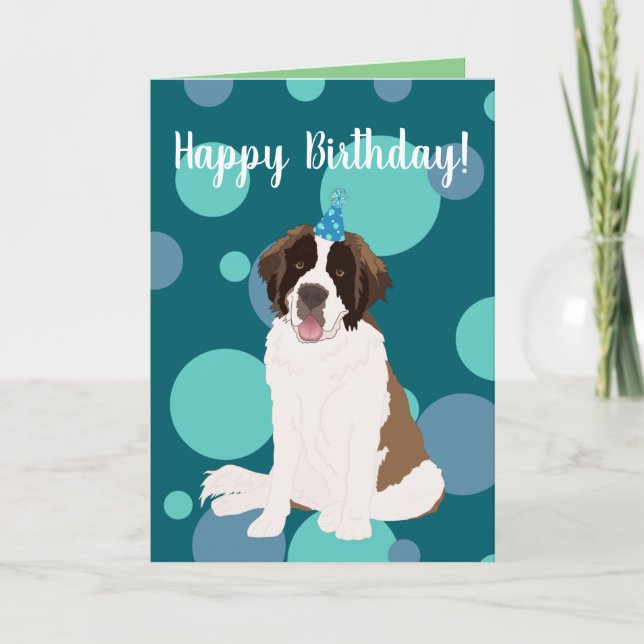 Individualisierbarer St. Bernard Geburtstag Karte (Vorderseite)