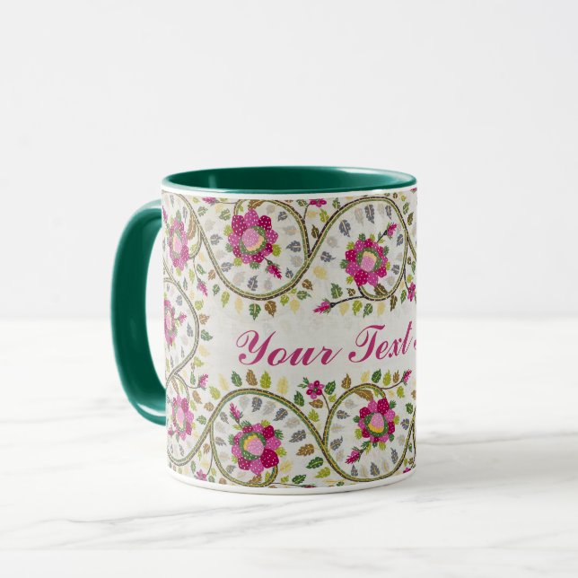 Individualisierbarer Text, Peonies Pattern, Willia Tasse (Vorderseite Links)