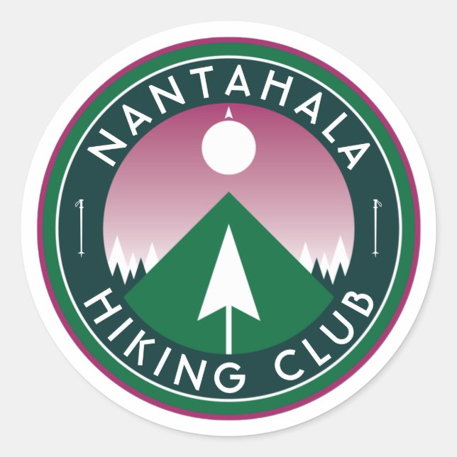 individualisierbarer Wanderklub Bergpflaster klass Runder Aufkleber (Vorderseite)