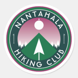 individualisierbarer Wanderklub Bergpflaster klass Runder Aufkleber