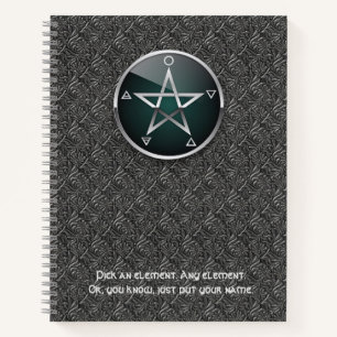 Individualisierbares Elementar-Pentagramm-Notizbuc Notizbuch