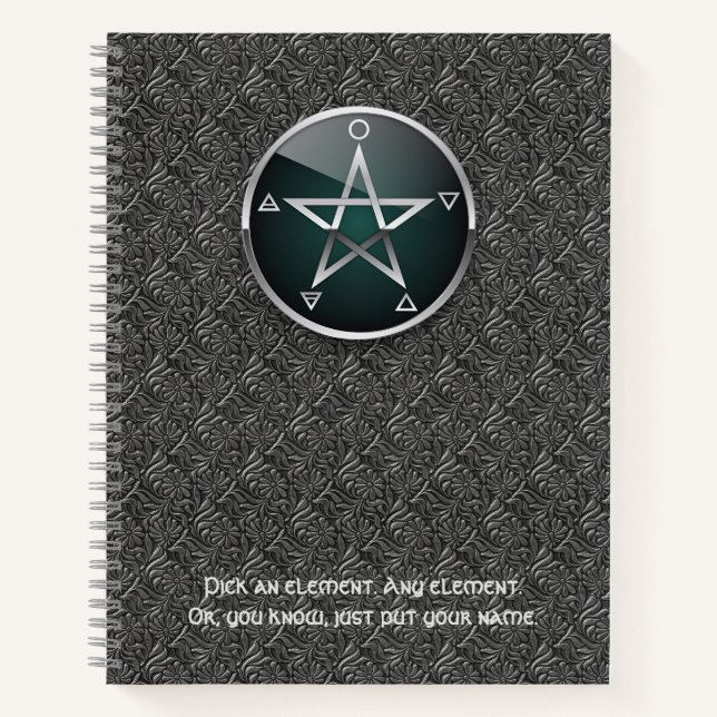 Individualisierbares Elementar-Pentagramm-Notizbuc Notizbuch (Vorderseite)