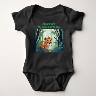 individualisierbares Golden Birthday Baby Tiger Sh Baby Strampler