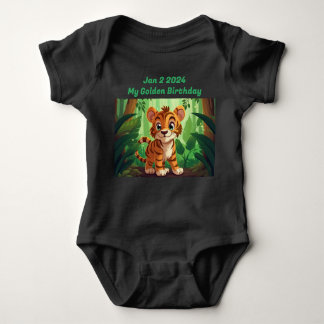 individualisierbares Golden Birthday Baby Tiger Sh Baby Strampler