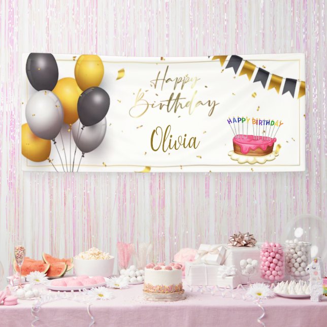 individualisierbares Happy Birthday Banner 2 (Party)