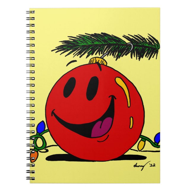 individualisierbares Happy Ornament Notebook Notizblock (Vorderseite)