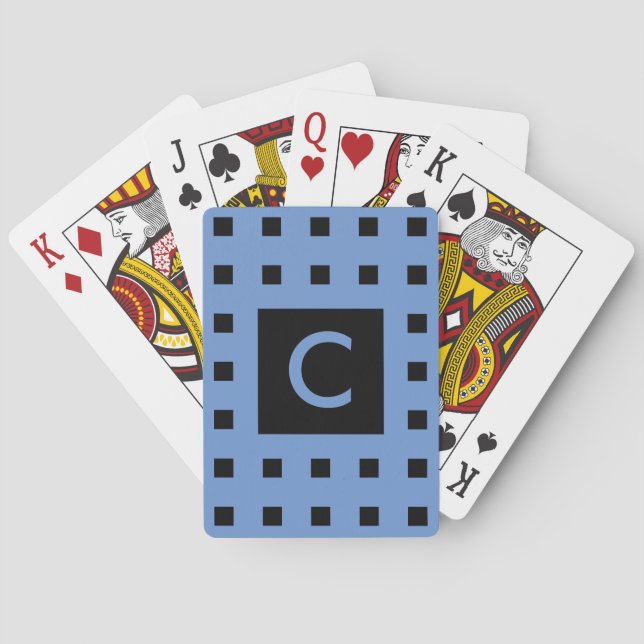 Individualisierbares Monogram-Klassenquadratisches Spielkarten (Rückseite)