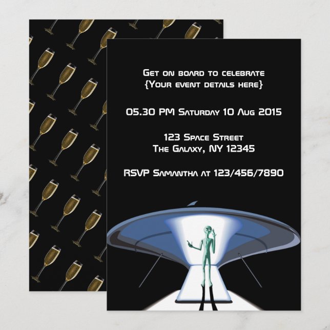 Individualisierbares Party für Unternehmen/Erwachs Einladung (Vorne/Hinten)