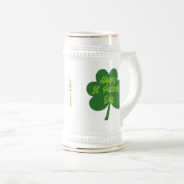 Individualisierbares St. Patrick's Day Kleeblatt Bierglas