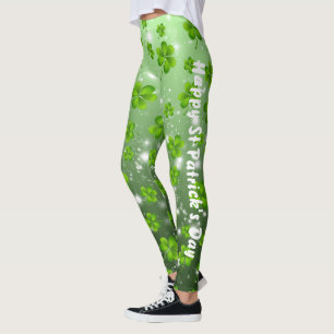 Individualisierbares St. Patrick's Day Kleeblatt Leggings