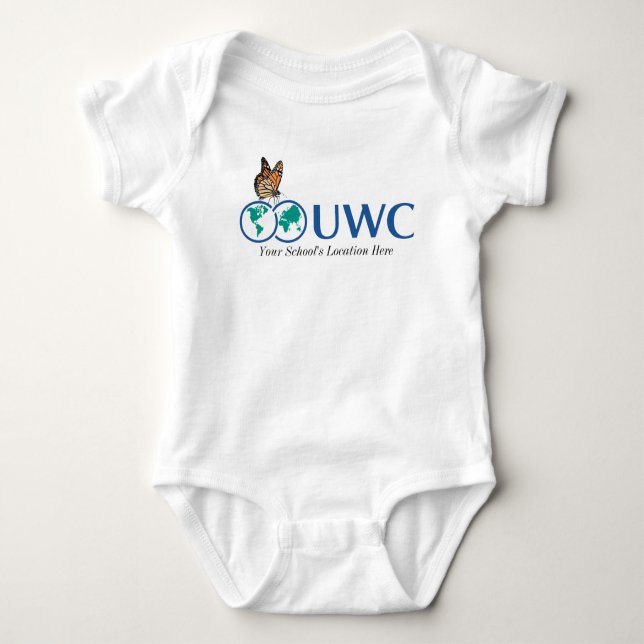 Individualisieren Sie den Front- und Back-UWC-Schm Baby Strampler (Vorderseite)