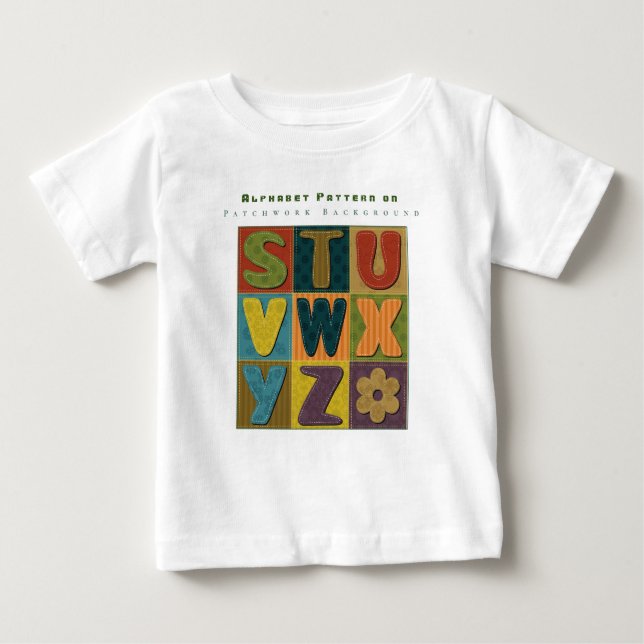 Individualisieren Sie den Hintergrund des Alphabet Baby T-shirt (Vorderseite)