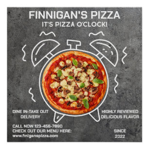 Individualisieren Sie Ihr Pizza O Clock Pizza Rest Poster