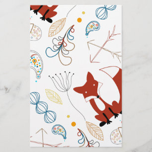 Individualisieren Sie moderne Fox Woodland Muster Briefpapier