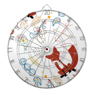 Individualisieren Sie moderne Fox Woodland Muster Dartscheibe