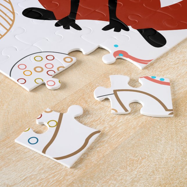 Individualisieren Sie moderne Fox Woodland Muster Puzzle (Seite)