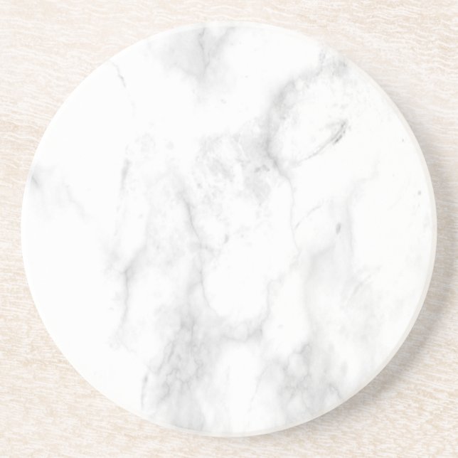 Individualisieren Sie trendy White Marble Elegant  Getränkeuntersetzer (Vorne)