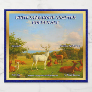 Individualisieren Sie White Stag Home Crafted Gold Bierflaschenetikett