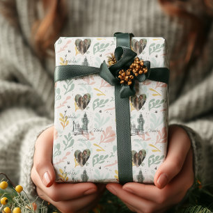 Individualisierte London Romance mit Fotos und Nam Geschenkpapier