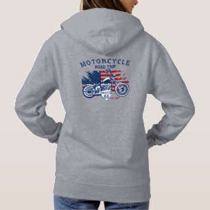 Individualisierte Motorrad-Roadtrip-Route 66 USA-F Hoodie