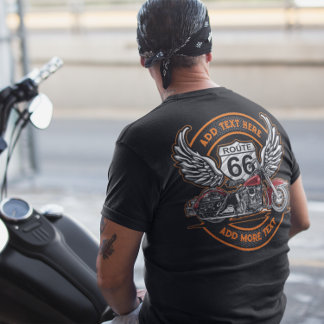 Individualisierte Vintage-Motorrad-Route-66-Engels T-Shirt