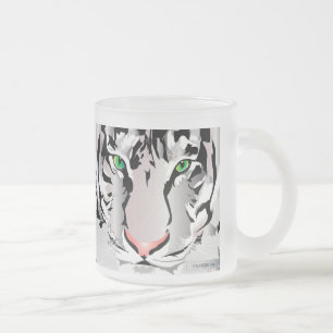 INDIVIDUALISIERTER FROST-BECHER-TIGER-WEISS/GRAU M MATTGLASTASSE