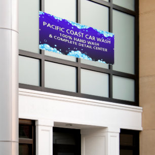 Individualisierung Waschanlage Bubbly Blue Geschäf Banner