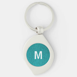 Individuell angefertigtes blaues Glitter-Monogramm Schlüsselanhänger