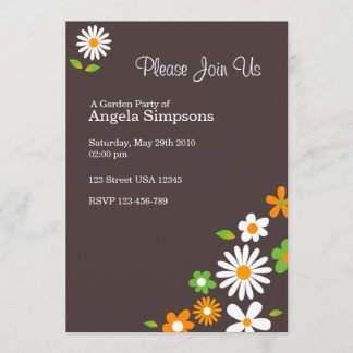 Individuell angepasste*Blumenbraun-Einladungen Einladung