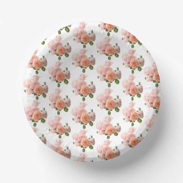 Individuell angesagte moderne Elegante Rose Design Pappteller (Vorderseite)