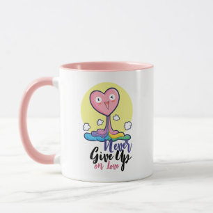 Individuell anpassbar, nie auf Liebe aufgeben Tasse