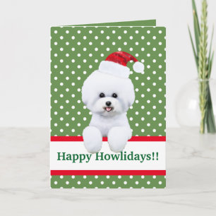 Individuell anpassbare Bichon Frise Holiday Card Feiertagskarte