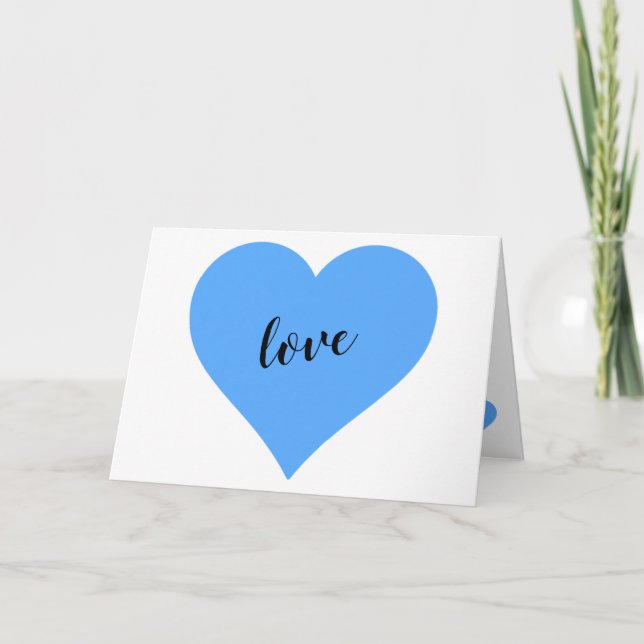 Individuell anpassbare Blue Heart Baby Card Karte (Vorderseite)
