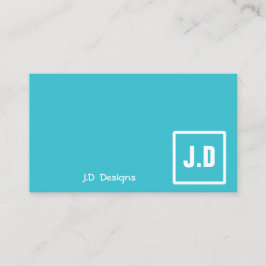 Individuell anpassbare Blue Monogram Business Card Visitenkarte