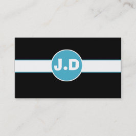 Individuell anpassbare Blue Monogram Business Card Visitenkarte