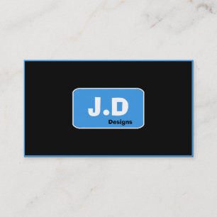 Individuell anpassbare Blue Monogram Business Card Visitenkarte