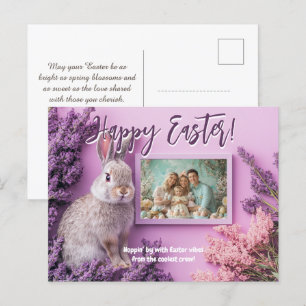 🐰 🥚 🌸 individuell anpassbare Bunny Bliss & Lila Feiertagspostkarte