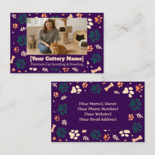 Individuell anpassbare Cattery Business Card mit F Visitenkarte